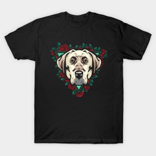 Labrador Dog in rose T-Shirt